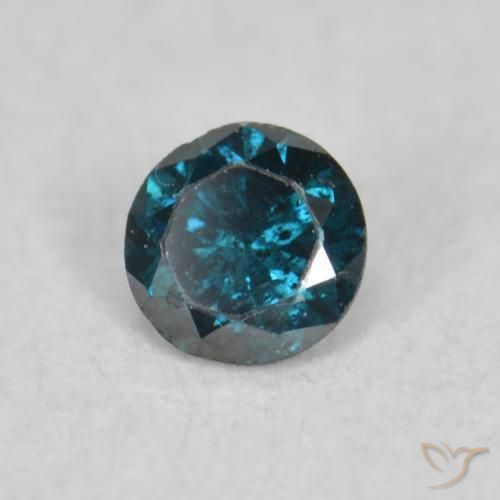 0.07 ct Blue Diamond Stone, Natural Diamond in Diamond-Cut Shape for Sale