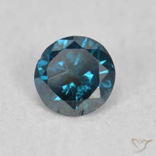 0.07 ct Blue Diamond Stone, Natural Diamond in Diamond-Cut Shape for Sale