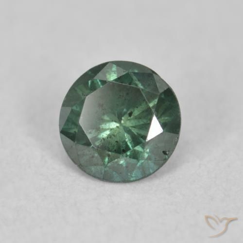 0.21 ct Green Diamond Stone, Natural Diamond in Diamond-Cut Shape for Sale
