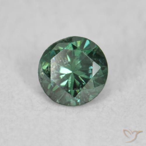 0.05 ct Green Diamond Stone, Natural Diamond in Diamond-Cut Shape for Sale