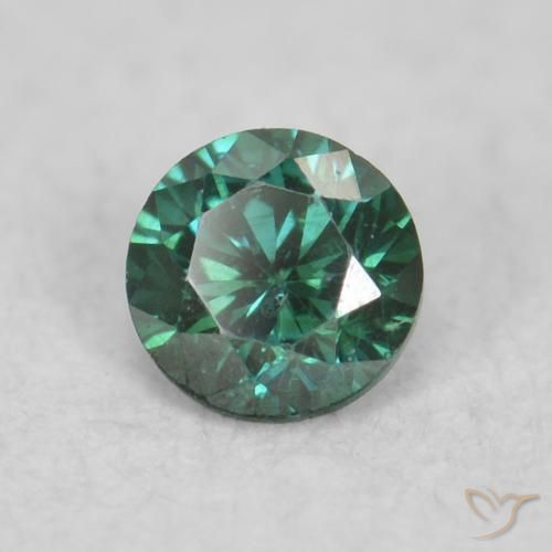 0.04 ct Green Diamond Stone, Natural Diamond in Diamond-Cut Shape for Sale