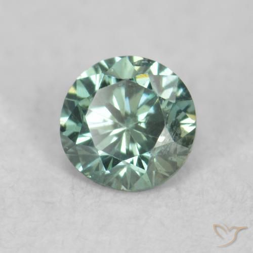 0.08 ct Green Diamond Stone, Natural Diamond in Diamond-Cut Shape for Sale
