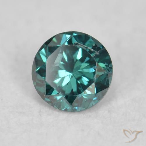 0.06 ct Green Diamond Stone, Natural Diamond in Diamond-Cut Shape for Sale