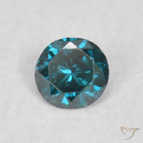 0.03 ct Blue Diamond Stone, Natural Diamond in Diamond-Cut Shape for Sale