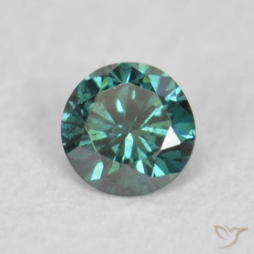 0.03 ct Green Diamond Stone, Natural Diamond in Diamond-Cut Shape for Sale