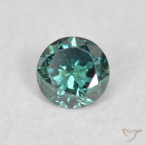 0.02 ct Green Diamond Stone, Natural Diamond in Diamond-Cut Shape for Sale