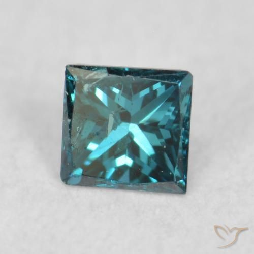 0.06 ct Blue Diamond Stone, Natural Diamond in Princess-Cut Shape for Sale