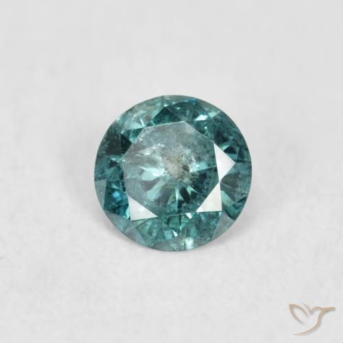 0.16 ct Green Diamond Stone, Natural Diamond in Diamond-Cut Shape for Sale