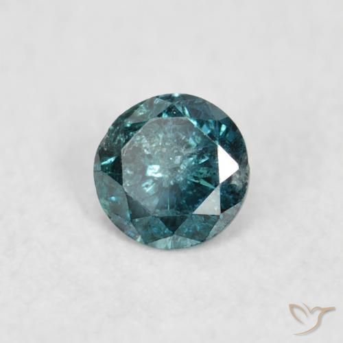 0.07 ct Blue Diamond Stone, Natural Diamond in Diamond-Cut Shape for Sale