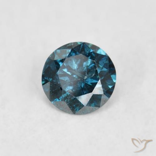 0.07 ct Blue Diamond Stone, Natural Diamond in Diamond-Cut Shape for Sale