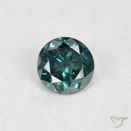 0.07ct Natural Green Diamond, Round, SI, Photo A