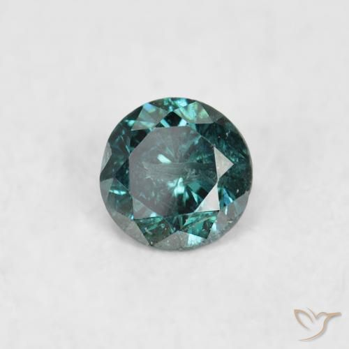 0.07 ct Green Diamond Stone, Natural Diamond in Diamond-Cut Shape for Sale