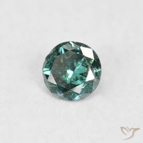 0.06 ct Green Diamond Stone, Natural Diamond in Diamond-Cut Shape for Sale