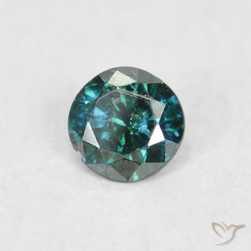 0.04 ct Green Diamond Stone, Natural Diamond in Diamond-Cut Shape for Sale