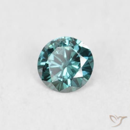 0.03 ct Green Diamond Stone, Natural Diamond in Diamond-Cut Shape for Sale