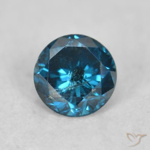 0.09ct Natural Blue Diamond, Round, VS