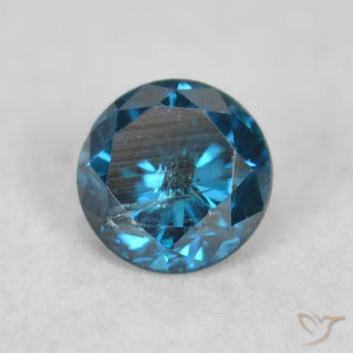 0.09 ct Blue Diamond Stone, Natural Diamond in Diamond-Cut Shape for Sale