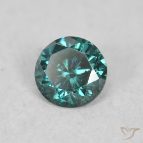 0.07 ct Green Diamond Stone, Natural Diamond in Diamond-Cut Shape for Sale