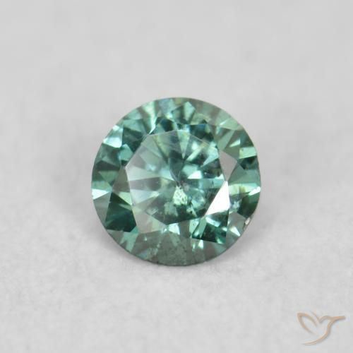 0.05 ct Green Diamond Stone, Natural Diamond in Diamond-Cut Shape for Sale