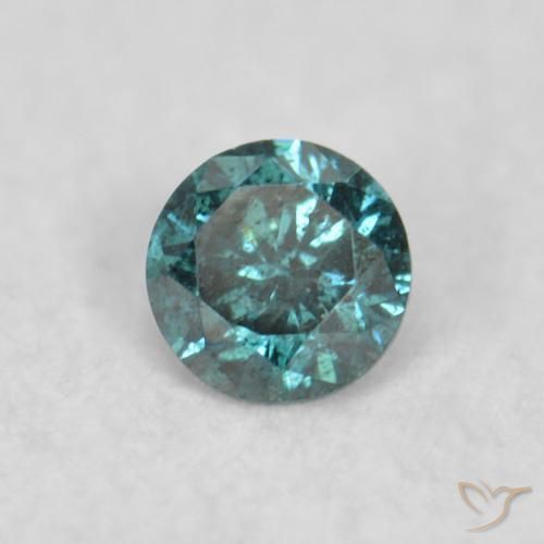 0.05 ct Blue Diamond Stone, Natural Diamond in Diamond-Cut Shape for Sale
