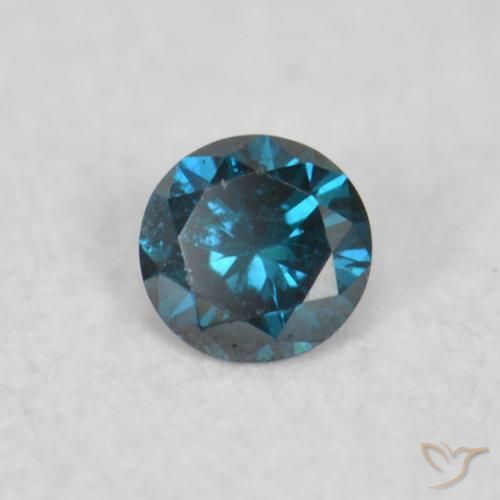 0.04 ct Blue Diamond Stone, Natural Diamond in Diamond-Cut Shape for Sale