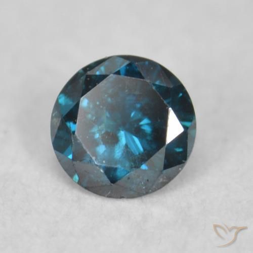 0.06 ct Blue Diamond Stone, Natural Diamond in Diamond-Cut Shape for Sale