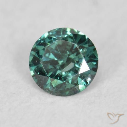 0.05 ct Green Diamond Stone, Natural Diamond in Diamond-Cut Shape for Sale