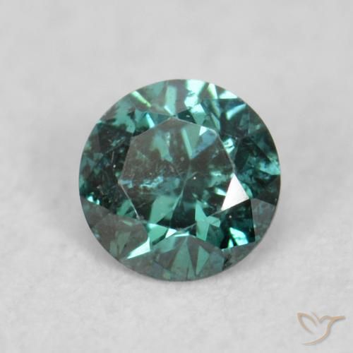 0.07 ct Green Diamond Stone, Natural Diamond in Diamond-Cut Shape for Sale