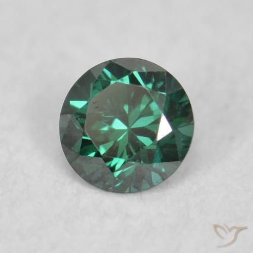 0.06 ct Green Diamond Stone, Natural Diamond in Diamond-Cut Shape for Sale