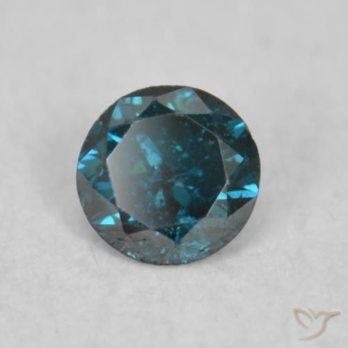 0.08 ct Blue Diamond Stone, Natural Diamond in Diamond-Cut Shape for Sale