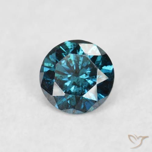 0.07 ct Blue Diamond Stone, Natural Diamond in Diamond-Cut Shape for Sale