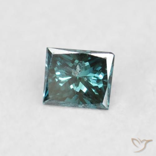 0.03 ct Blue Diamond Stone, Natural Diamond in Princess-Cut Shape for Sale