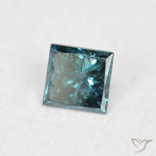 0.06 ct Blue Diamond Stone, Natural Diamond in Princess-Cut Shape for Sale