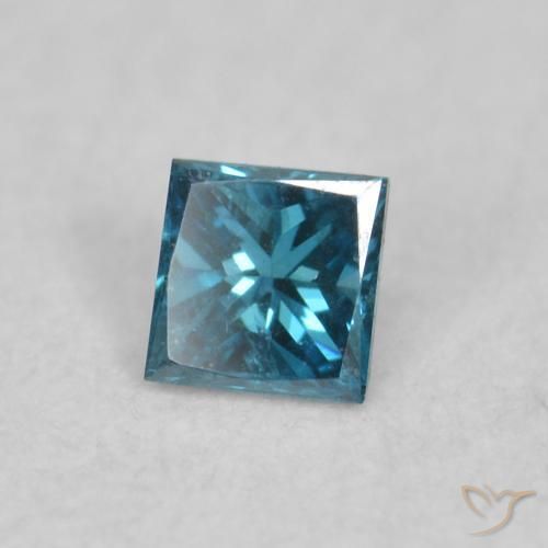0.05 ct Blue Diamond Stone, Natural Diamond in Princess-Cut Shape for Sale