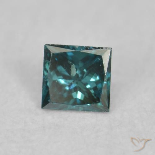 0.03 ct Blue Diamond Stone, Natural Diamond in Princess-Cut Shape for Sale