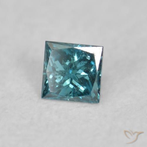 0.02 ct Blue Diamond Stone, Natural Diamond in Princess-Cut Shape for Sale