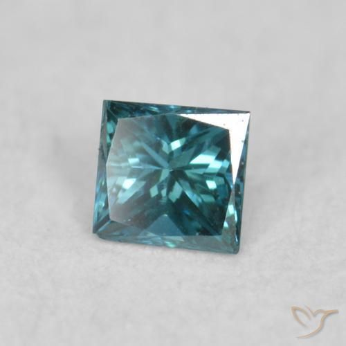0.04 ct Blue Diamond Stone, Natural Diamond in Princess-Cut Shape for Sale