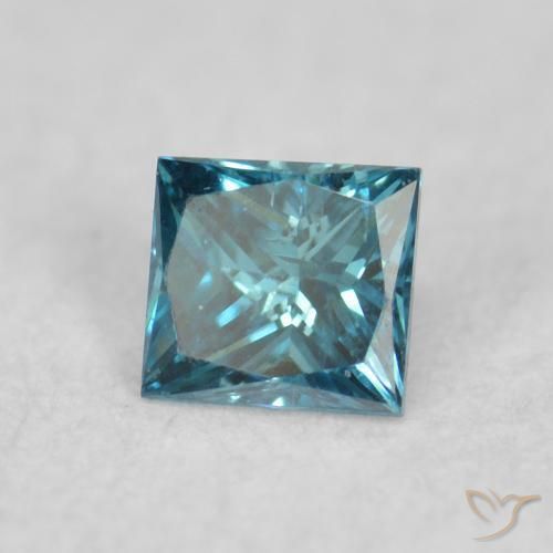 0.05 ct Blue Diamond Stone, Natural Diamond in Princess-Cut Shape for Sale