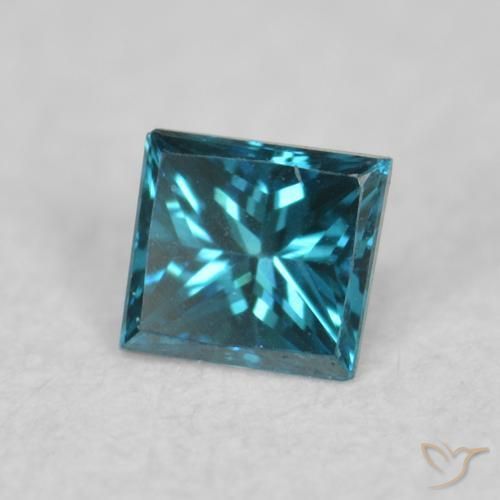 0.06 ct Blue Diamond Stone, Natural Diamond in Princess-Cut Shape for Sale