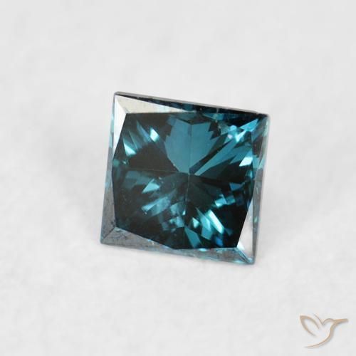 0.07 ct Blue Diamond Stone, Natural Diamond in Princess-Cut Shape for Sale
