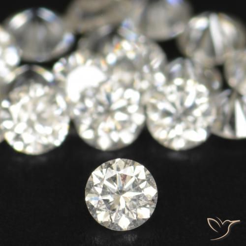 0.43 ctw White Diamond Gemstones, Diamond Gems in Diamond-Cut Shape for Sale.