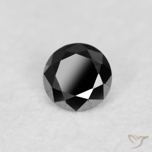 0.03 ct Black Diamond Stone, Natural Diamond in Diamond-Cut Shape for Sale