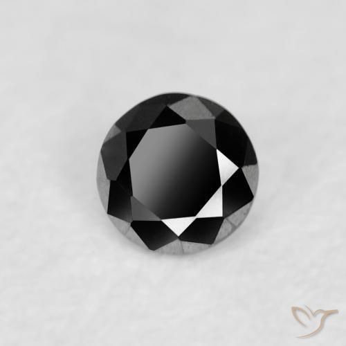 0.03 ct Black Diamond Stone, Natural Diamond in Diamond-Cut Shape for Sale