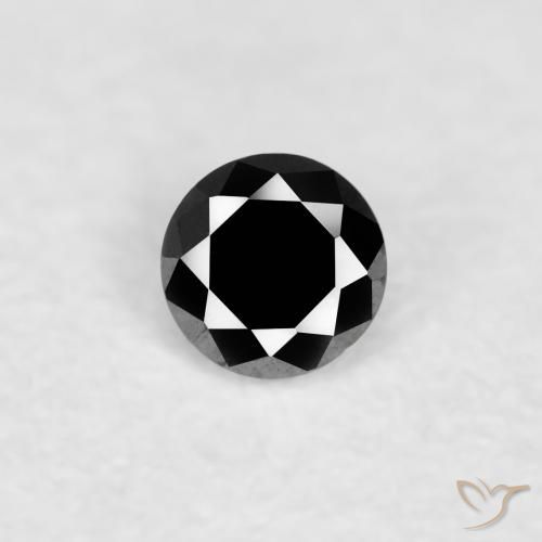 0.04ct Natural Black Diamond, Round, Opaque