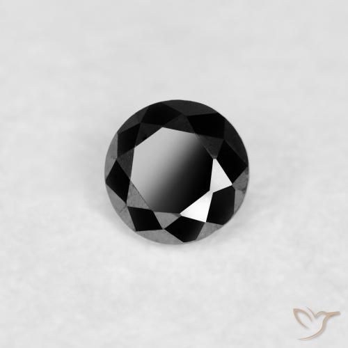 0.04 ct Black Diamond Stone, Natural Diamond in Diamond-Cut Shape for Sale