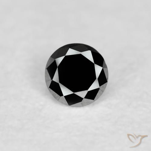 0.04ct Natural Black Diamond, Round, Opaque