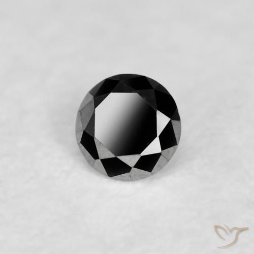 0.04 ct Black Diamond Stone, Natural Diamond in Diamond-Cut Shape for Sale