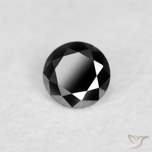 0.02 ct Black Diamond Stone, Natural Diamond in Diamond-Cut Shape for Sale