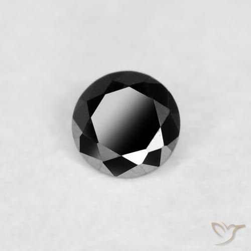 0.03 ct Black Diamond Stone, Natural Diamond in Diamond-Cut Shape for Sale