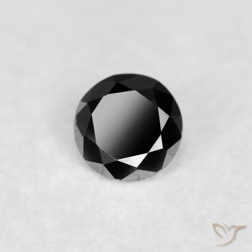 0.03 ct Black Diamond Stone, Natural Diamond in Diamond-Cut Shape for Sale